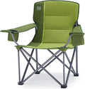 Timber Ridge Oversized Folding Camping Chair for Adults Support 550 LBS Heavy Duty with Cup Holder Side Pocket for Camping Lawn Picnic Green