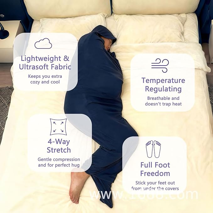 Wearable Sleep Blanket Hooded Sleep Adult Cozy Breathable Portable Sleeping Bag for Wearing At Home Or Camping Trips