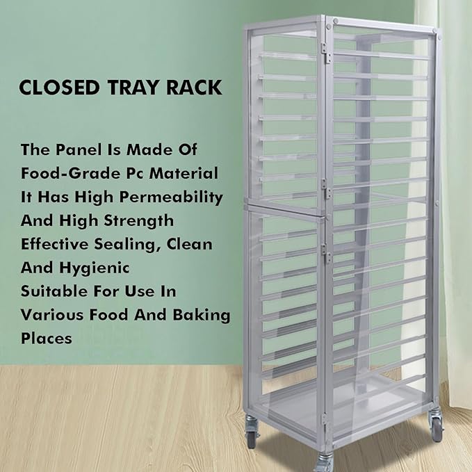 Quick Rack for Baking Pans18-Tier Bakery Rack Cover - Durable Aluminum Baking Pan Storage Quick Assembly for Home Ideal for Food Service Bakeries &amp Restaurants Space-Saving Design