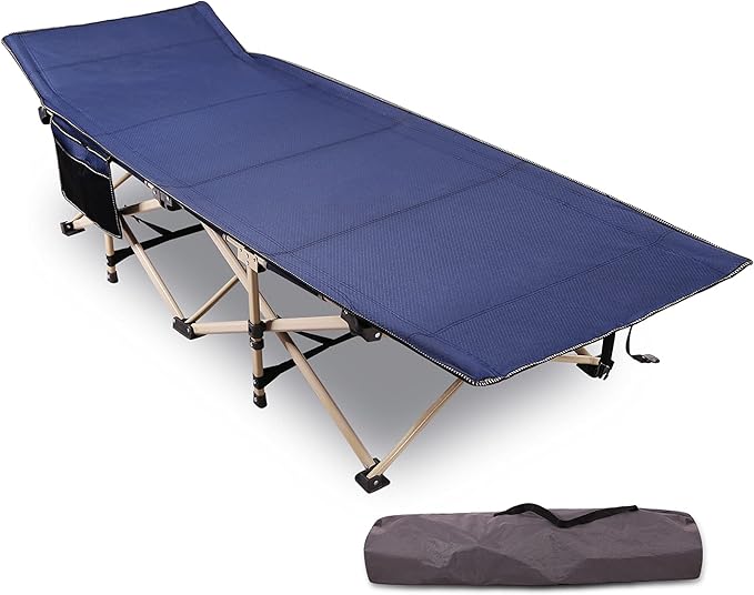 REDCAMP Folding Camping Cots for Adults Heavy Duty 28 Extra Wide Sturdy Portable Sleeping Cot for Camp Office Use Blue