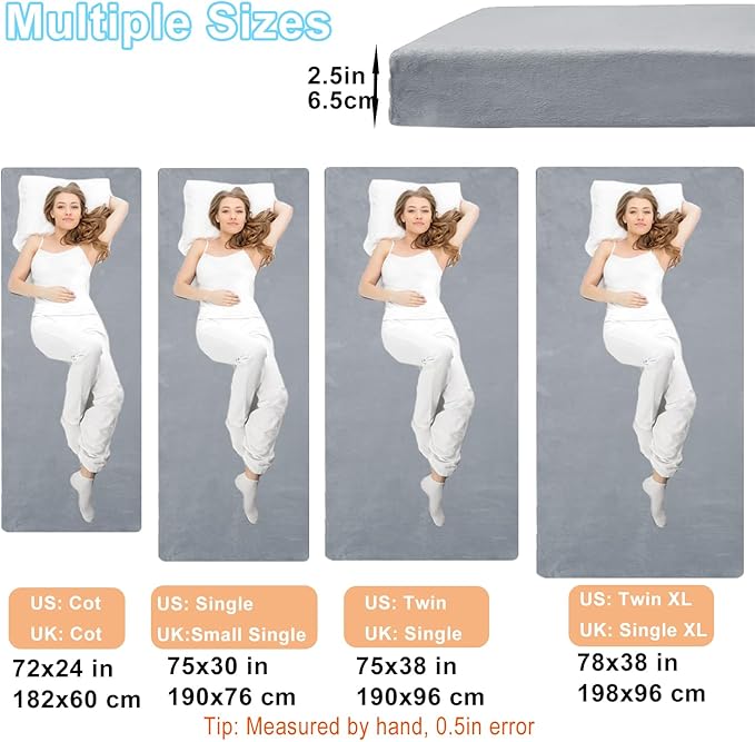 Foam Camping Mattress - Portable Sleeping Pad for Camping Tent Car &amp Floor - Washable Cover &amp Roll Up Travel Bag - Cot Mattress for Travel &amp Guests