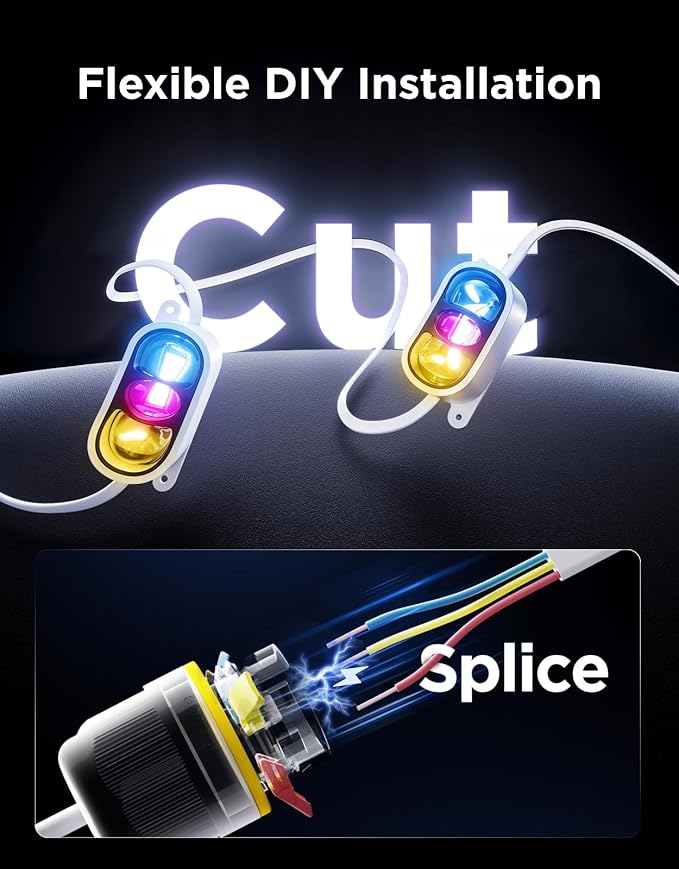 Govee Permanent Outdoor Lights Prism 200ft with 72 Triple-Color Lighting Heads 100+ Scene Modes Up to 60lm for Outdoor Decor IP68 Waterproof Works with Alexa Google Assistant &amp Matter White