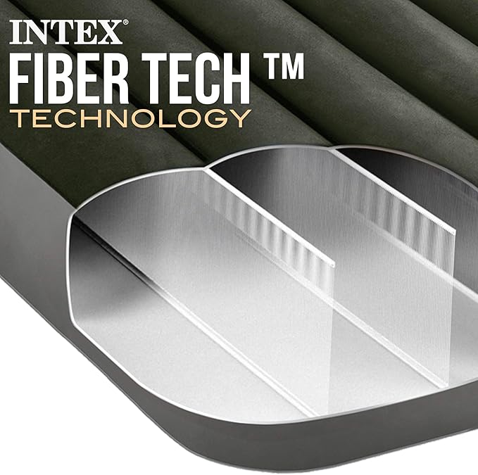 Intex 64763 – Double Fiber-Tech Downny Camping Inflatable Mattress