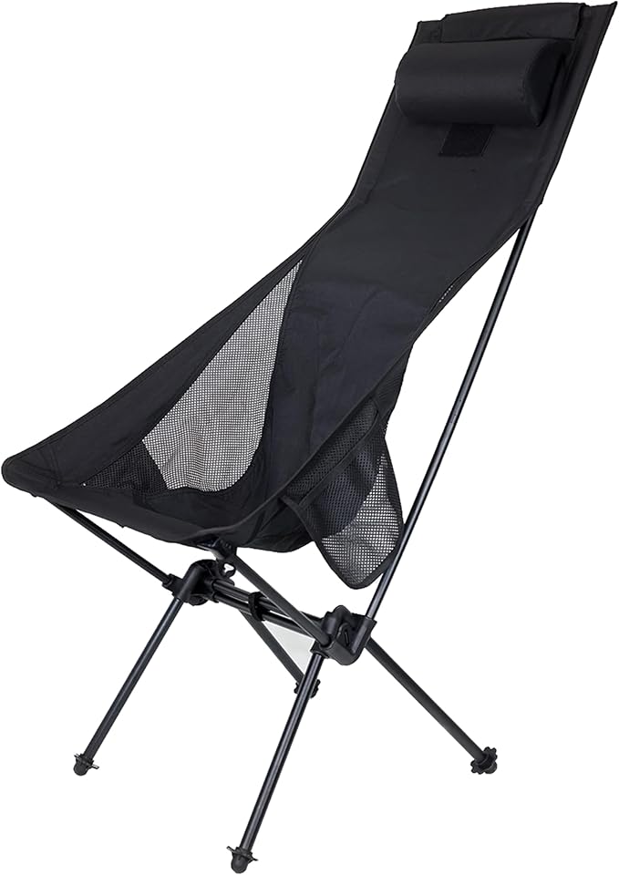 UTVMA Lounger Camp Chair – Folding Portable Camping Chair with Attachable Storage Bag | Comfortable Outdoor Chair for UTV Camping Beach and Tailgating