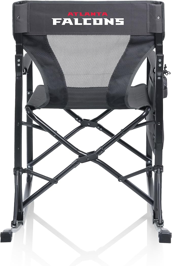 Picnic TIME NFL Woodland Rocking Camping Chair with Storage Caddy Camp Chair for Adults