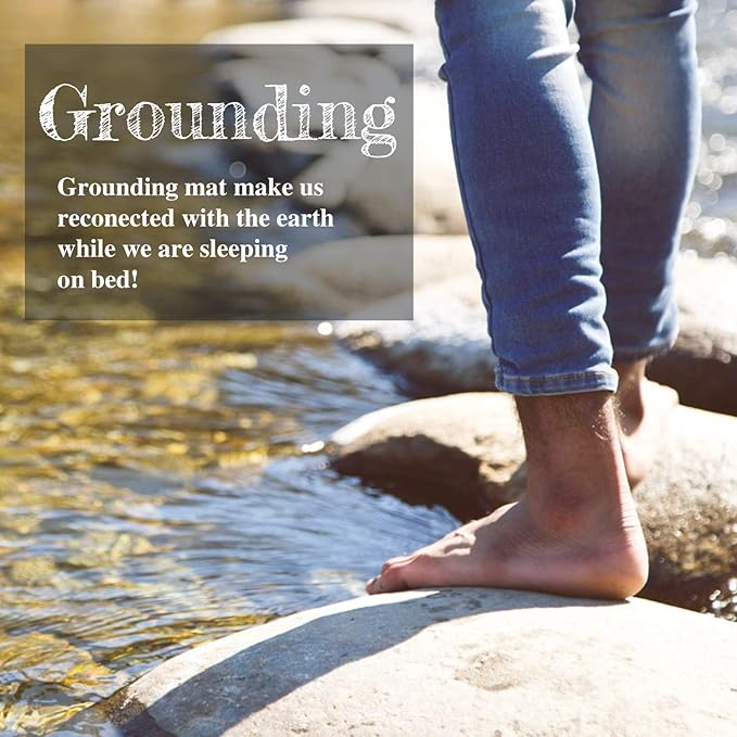 Grounding Mat Grounding Sleep Mat 54’’x 71’ Perforated Design 100% Conductive Carbon Leatherette Grounding Mats Fits for Full Size