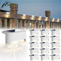 JACKYLED Solar Deck Lights 16 Pack Solar Fence Light Solar Powered Outdoor Step Light IP65 Waterproof LED Pathway Light for Deck Fence Railing Garden Patio StairYard White