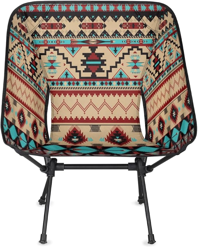 Ethnic Tribe Aztec Pattern Camping Chair Lightweight Portable Chairs for Adults Easy Installation Outdoor Foldable Camping Chair for Camping Fishing Hiking Picnic Beach