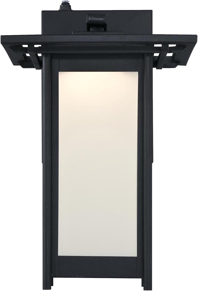 Westinghouse 6361100 Clarissa One-Light Led Outdoor Wall Fixture with Dusk to Dawn Sensor Textured Black