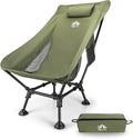 Night Cat High-Back Camping Chair: Lightweight Comfortable Backpacking Chair with Head Support and Anti-Sinking Feet for Hiking Lawn Mountain 330 LBS Green