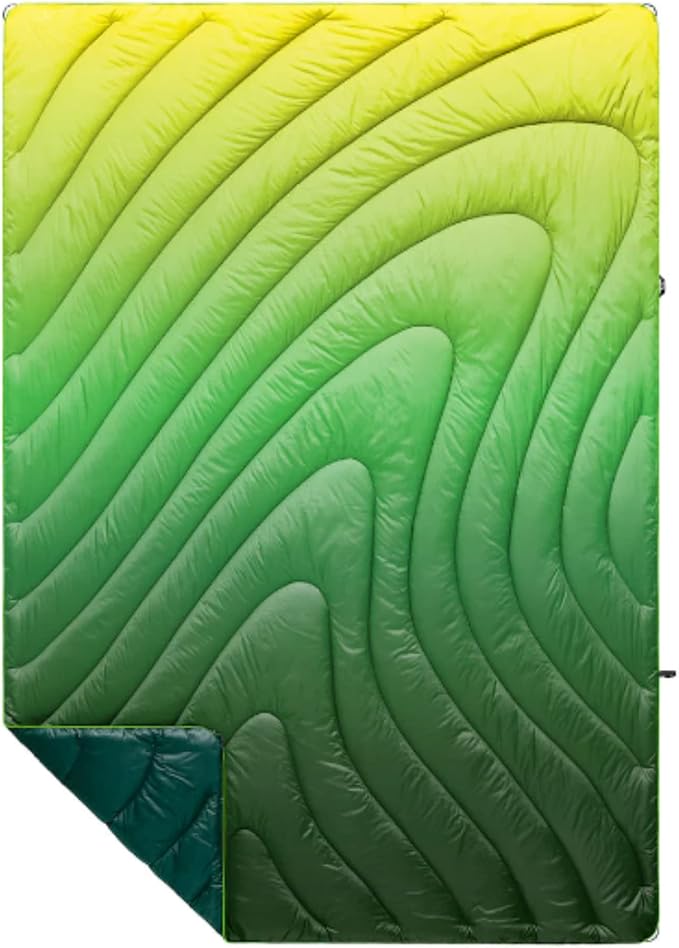 Rumpl Original Puffy Blanket - Warm Water-Resistant Camping Blanket with 100% Recycled Synthetic Insulation 52x75 Original Puffy V1 Forest Fade