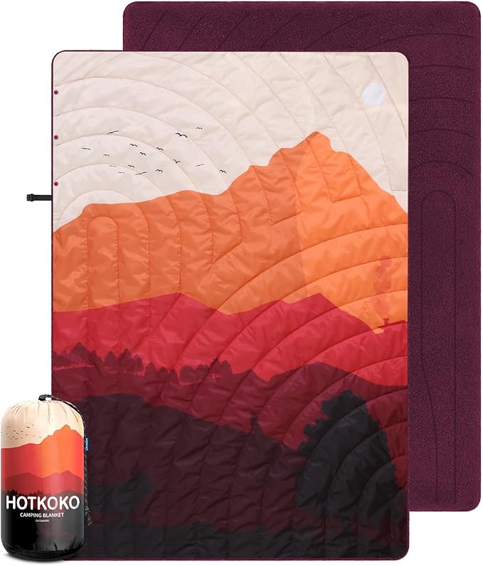 Waterproof Stadium Blanket Soft Warm Fleece Camping Blanket Wearable Camp Blanket for Outdoor Camping Picnic Stadium Sports Beach Car