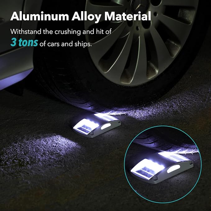 AGPTEK Solar Driveway Lights 20 Pack Outdoor Deck Dock Marine LED Solar Powered Waterproof Driveway Marker Lights for Warning Step Sidewalk Pathway Garden Yard (White Light)