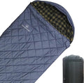 Mountainlodge 100% Cotton Shell and Lining Sleeping Bag for Adult Cold Weather with Compression Bag&ampCarry Bag for CampingTravel and Car Camping