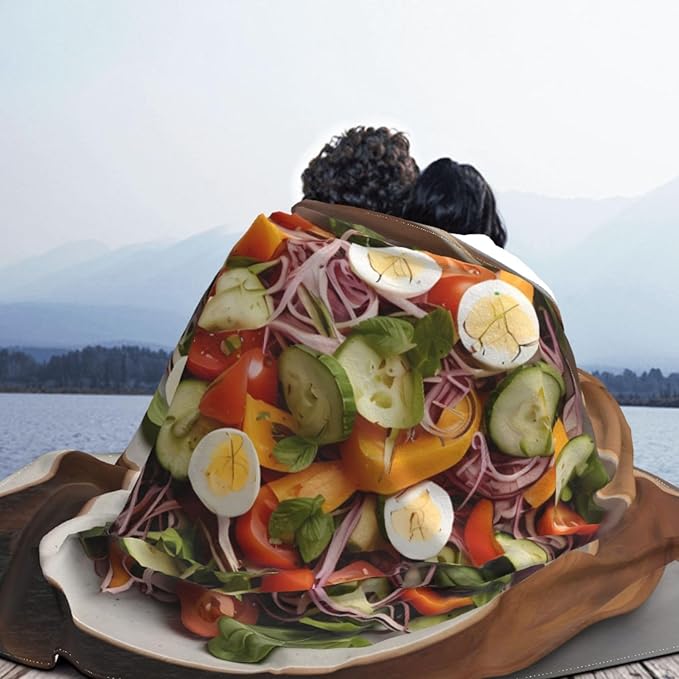 Vegetable Salad 50x40 Printed Soft Fleece Blanket for Sofa Bed and Camping - Cozy Blanket for Travel Picnics Nighttime Use
