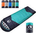 CANWAY Flannel Sleeping Bag for Adults Kids Girls Boys Camping Backpacking Sleeping Bag for Cold &amp Warm Weather with Compression Sack