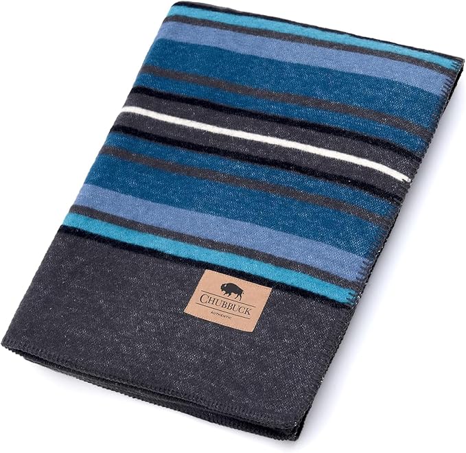 Chubbuck 100% Wool Blanket Camping (60 x 84) - Large Warm Blanket for Camping Emergency Outdoor Concerts and Home Use - Fire Retardant Soft and Warm Blankets for Winter (Lakeland)