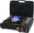 SHINESTAR Butane Camping Stove with Carrying Case Portable Stove for Camping Hiking Emergencies Tailgating Essentials 7800 BTUs Output