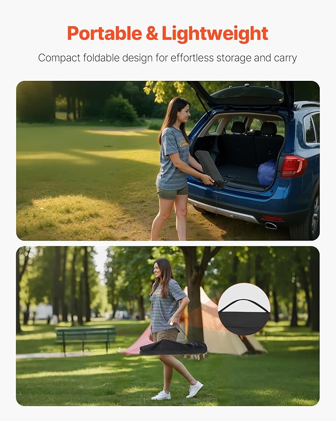 VEVOR Folding Camping Table Portable Roll Up Side Tables Lightweight Aluminum Beach Table for Outdoor BBQ Tailgating Picnic Travel (35 inch-Silver)