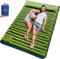 Camping Sleeping Pad Ultralight Camping Mat with Pillow Built-in Foot Pump Inflatable Sleeping Pads Compact for Camping Backpacking Hiking Traveling TentDoubleGreen.