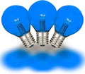Novelty Lights 25 Pack G30 Glass LED Globe Bulbs String Light Replacement Bulbs E12 Candelabra Base Energy Efficient Outdoor Patio Lighting Blue