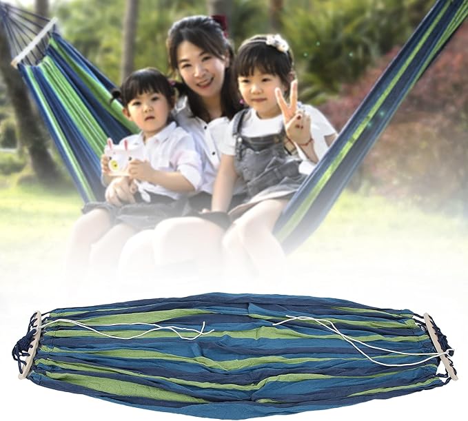 Tyenaza Camping Hammock Portable Outdoor Travel Lightweight Hammock with Hardwood Spreader Bar for Travel and Outdoor Activities
