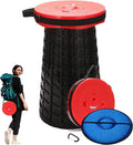 Upgraded Collapsible Stool with Cushion 1000 lbs Capacity &amp 19.7-in High Wider &amp Taller Heavy Duty Portable Telescoping Foldable Seat for Adults Camping Travel Music Festivals Outdoors