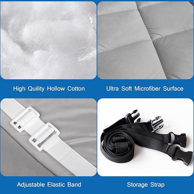Cot Mattress Pad (Improved Thickness) Quilted Cot Pads for Camping Sleeping Mattress Topper 30 X 75 for Camp/Rv Bunk/Narrow Twin Beds