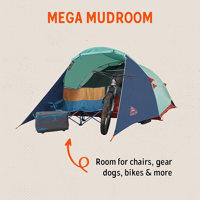 Kelty 4/6 Person Freestanding Rumpus Tent for Camping Car Camping Festivals and Family with Extra Large Vestibule