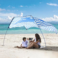Beach Wind-Powered Shade Canopy Portable Sun Shelter Tent UPF 50+ UV Protection Lightweight Easy Set Up 78 Sq. Ft. of Shade for 1-3 People.Lite Regatta Manta Rays Stripe