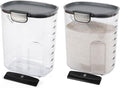 Progressive International ProKeeper+ Clear Plastic Airtight Food Baker's Kitchen Storage Organization Container Canister Set with Magnetic Accessories 2- Piece Set (Flour 4-Quart)