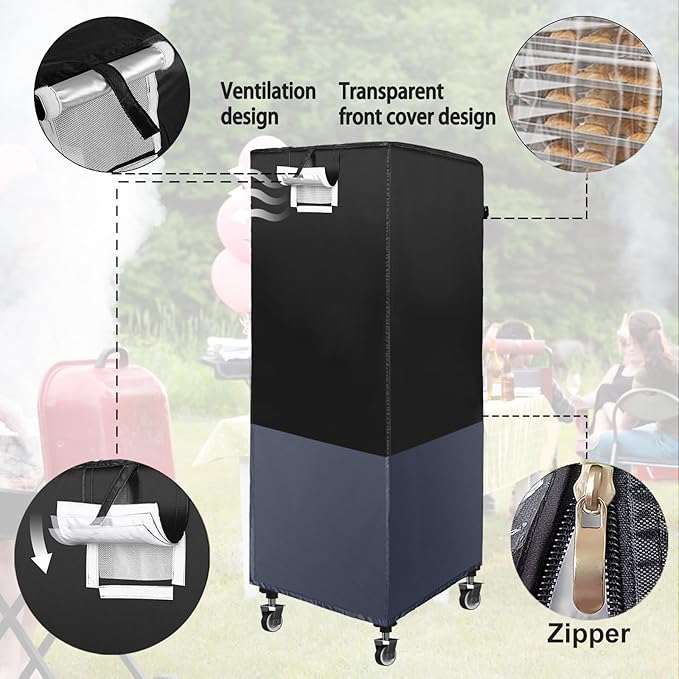 SUDIWEI Commercial Bread Racks Cover with Zipper 20tier Sheet Pan Rack/Bun Pan Rack Cover with Vents 23X28X64 Kitchen Brkery Rack Cover Waterproof Bakery Single Rack Covers