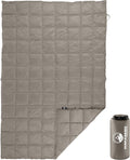 Down Camping Blanket Packable 78x52” Ultralight Compact Travel Blanket with Bag - Puffy Wearable Sleeping Gear for Camp Hiking Backpacking Stadium Festivals or Beach by Wakeman Outdoors (Gray)
