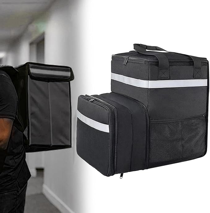 Food Delivery Backpack Smooth Zipper with Handle Insulated