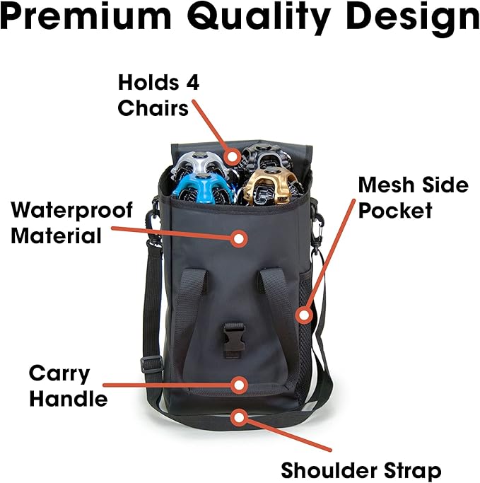 CLIQ Waterproof Chair Bag - Holds 2 4 and 6 Chairs for Camping and Outdoor Activities