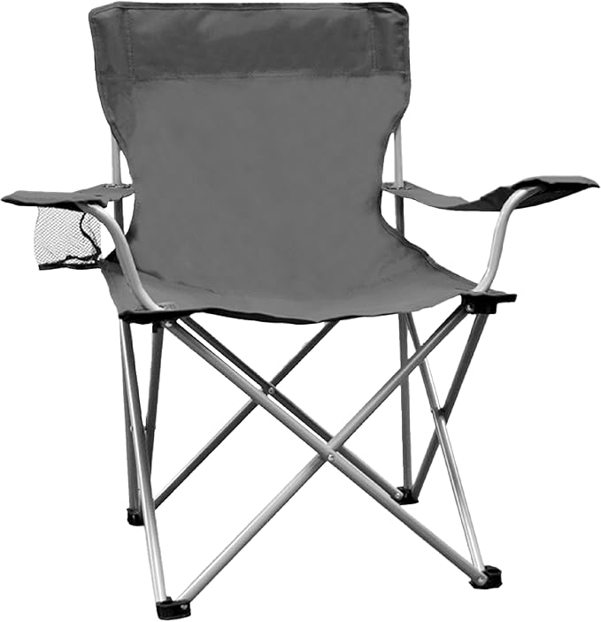 Weather Station Camping Chair Lightweight and Portable Outdoor Folding Tailgate Quad Chair with Cup Holder and Armrests