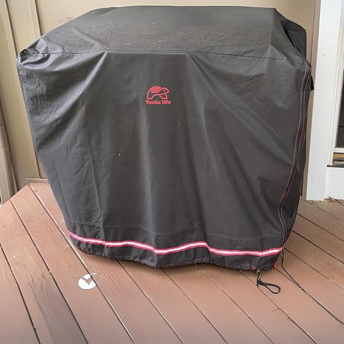 Turtle Life BBQ Grill Cover 46 Inch Heavy Duty Waterproof Barbecue Gas Grill Covers for Flat Top Griddle Anti-Fading Cover for Gas Grill Black