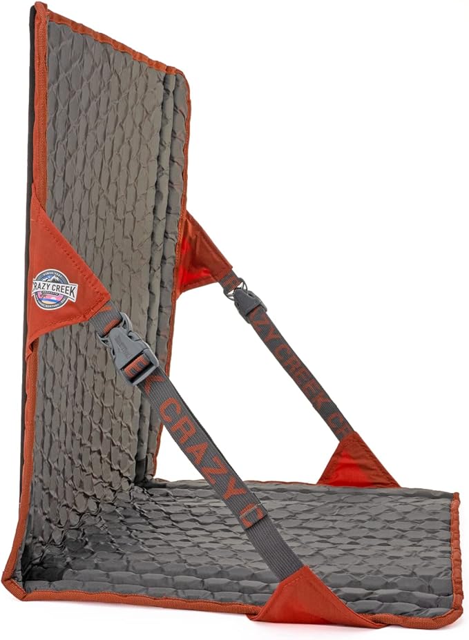 Crazy Creek HEX 2.0 LongBack Chair for Backpacking Camping and Stadium Use Extra Width &amp Back Height for Comfort 250 LBS Weight Capacity Adjustable Straps w/Rock Lockster (R) Buckles