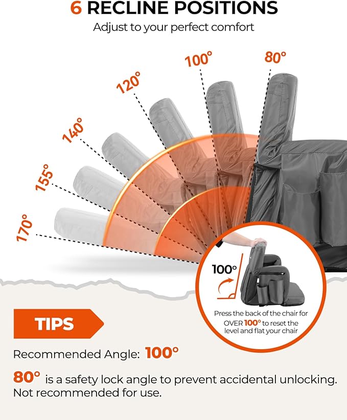 Sportneer Stadium Seats with Back Support: 2.5'' Thick Comfy Cushion 6 Adjustable Angle Bleacher Seat with Armrest - 2 Large Pockets 2 Cup Holders Stadium Chair for Sport Events Concerts Parks