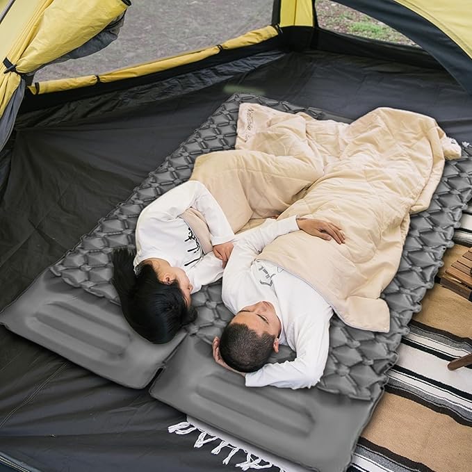 Inflatable Bed – 2 Person Camping Pad Waterproof Portable Travel Tent Sleeping Mat Compact Roll-Up Design Comfortable Rest Function Outdoor Gear for Fishing Hiking Parks Climbing Walking