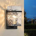 Outdoor Wall LightExterior Waterproof LanternsBlack Porch Sconces Wall Mounted Lighting with E26 Sockets &amp Glass Shades for GarageDoorwayPatioFront Door