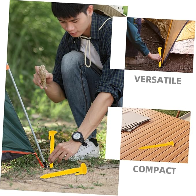 36Pcs Serrated Plastic Tent Stakes Heavy Duty Ground Anchors for Camping Gardening Beach Umbrellas Lightweight and Portable Anchoring Pegs for Quick Setup and Secure