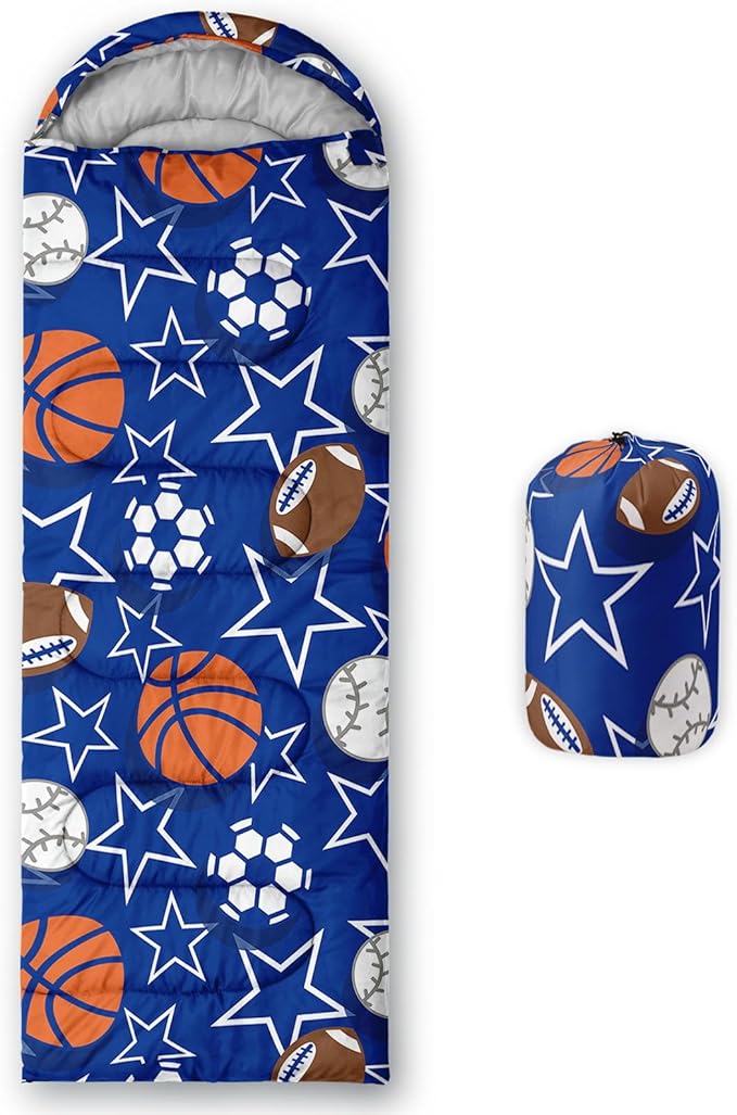 Kids Sleeping Bag for Boys GirlsCute Puppy Print-Lightweight Warm Portable Outdoor Indoor-Waterproof Cold Weather Resistant Sleeping Bag for Camping Hiking