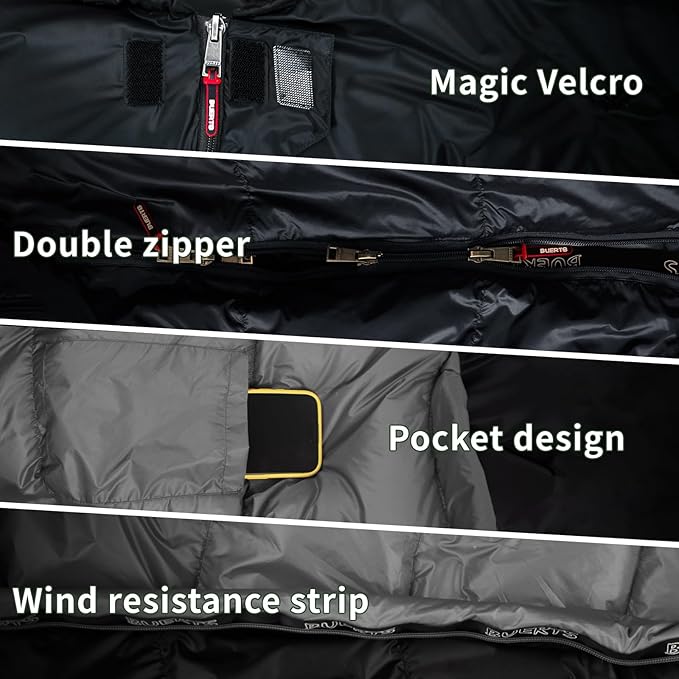 Down Sleeping Bag for Adults. 680FP Ultralight Portable Backpacking Sleeping Bag for Hiking Camping Mountaineering expeditions and Backpacking. with Compression Sack