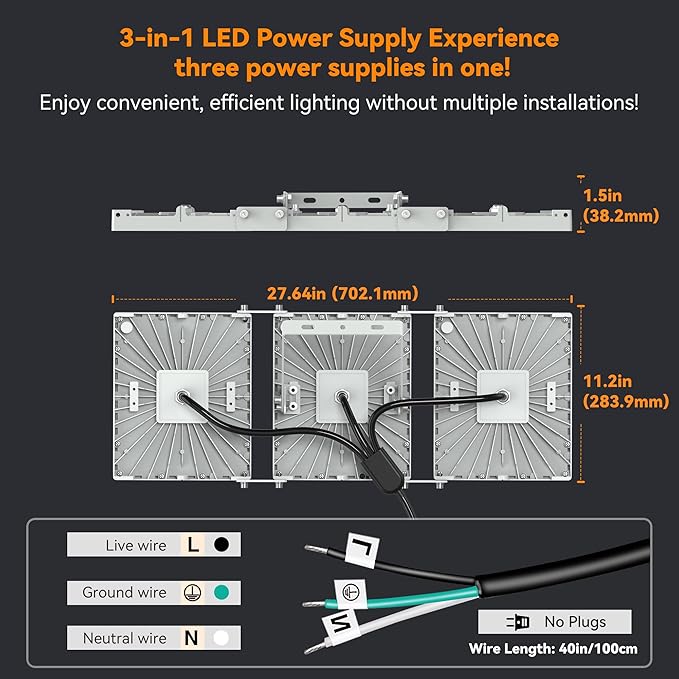 480W LED Outdoor Flood Light 48000LM Super Bright Stadium Light 6000K Daylight White IP66 Waterproof 3 Heads Adjustable Outdoor Floodlights for Patios Street Parking Lots