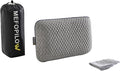 Memory Foam Travel Pillow with Washable Cover &amp Carry Bag – Compact Soft &amp Breathable Neck Pillow for Airplane Camping &amp Car (Gray- with Extra Gray Cotton Cover 15.7x9.8x3.9 inches)