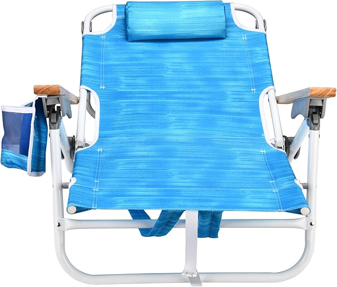 1PCS Backpack Beach Chairs for Adults Beach Towel Backpack Beach Chairs for Adults 5 Position Chair with Pouch Folding Lightweight Positions Back Pack 13 inch high