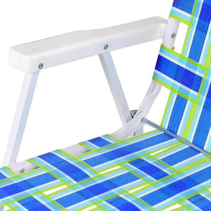 S AFSTAR Beach Chair Set of 6 Portable Folding Chairs with Stable Steel Frame &amp Comfort Armrest Load Bearing Up to 265 LBS Lightweight Lawn Chairs 6 PCS Camping Chairs for Outside Outdoor (Blu