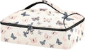 Casserole Carrier Pattern Pink ButterfliesInsulated Casserole Carrier for Hot or Cold Food Thermal Lunch Tote for Potluck Parties Picnic Beach Fits 9 x 13 Inches Baking Dish
