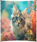 Camping Sun Shelters Underwater World Cute Cat Beach Canopy 126 * 110.2in